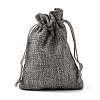 Polyester Imitation Burlap Packing Pouches Drawstring Bags ABAG-R005-9x12-04-3