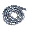 Opaque Solid Color Electroplate Glass Beads Strands EGLA-N013-P8mm-B05-2