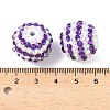Striped Resin Rhinestone Beads OACR-A037-01A-3