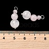 Natural Rose Quartz Round Beaded Pendants PALLOY-JF02867-04-3