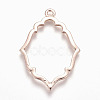 Rack Plating Alloy Open Back Bezel Pendants X-PALLOY-Q351-06RG-FF-2