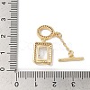 Brass Micro Pave Clear Cubic Zirconia Toggle Clasps KK-N254-87G-4