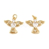 Brass Micro Pave Cubic Zirconia Charms KK-Q085-10G-02-1