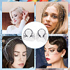 2Pcs 2 Styles Bridal Pearl Mesh Veil Cloth Hair Bands MRMJ-FG0001-16B-6