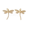 Brass Micro Pave Clear Cubic Zirconia Pendants KK-G439-29G-2