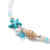 4Pcs 4 Style Natural Pearl & Shell & Dyed Synthetic Turquoise Beaded Necklaces Set NJEW-JN04039-5