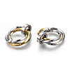 Ion Plating(IP) 201 Stainless Steel Interlocking Ring Pendants STAS-N099-01G-3