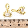 Brass Micro Pave Cubic Zirconia European Dangle Charms KK-D325-20G-02-3