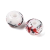 Opaque Spray Painted Glass Beads GLAA-G118-01R-2
