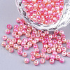 Rainbow ABS Plastic Imitation Pearl Beads X1-OACR-Q174-6mm-04-1