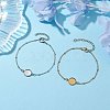 2Pcs 2 Colors 304 Stainless Steel Satellite Chain Bracelet Makings BJEW-JB10587-2