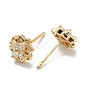 Brass with Clear Cubic Zirconia Stud Earrings EJEW-B035-01KCG-2