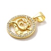 Zodiac Theme Brass Micro Pave Cubic Zirconia Pendants KK-M273-05F-G-2