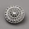 Brass with Cubic Zirconia Shank Buttons BUTT-WH0029-30-1