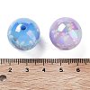 Printed & UV Plating Rainbow Iridescent Acrylic Beads OACR-O008-01-3