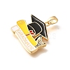 Brass Enamel Pendants KK-R212-17A-G-2