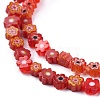 Handmade Millefiori Glass Bead Strands X-LAMP-J035-6mm-07-3