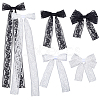 12Pcs 6 Styles Polyester Alloy Bowknot Hair Clips PHAR-CN0001-02-1