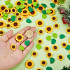 100Pcs 3 Styles Opaque Resin Cabochons RESI-HS0001-07-3