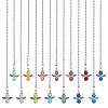 14Pcs 14 Colors Angel Glass Pearl & Alloy Charms Ceiling Fan Pull Chain Extenders PALLOY-HY00059-1