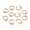 Brass Micro Pave Cubic Zirconia Cuff Earrings EJEW-H109-01A-G-2