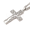 Non-Tarnish 304 Stainless Steel Cross with Tree of Life Pendant Necklaces NJEW-M197-02P-2