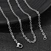 12Pcs 2.4MM 304 Stainless Steel Textured Cable Chain Necklaces for Men Women NJEW-H093-18P-02-1