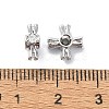 Rack Plating Brass Micro Pave Clear Cubic Zirconia Beads KK-U014-10A-P-2