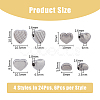24Pcs 4 Style 304 Stainless Steel Beads STAS-DC0014-50-2