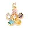 Brass Micro Pave Cubic Zirconia Pendants KK-D258-03G-01-1