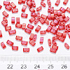 2-Hole Baking Painted Transparent Glass Seed Beads X-SEED-S031-M-254-3