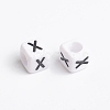 Acrylic Horizontal Hole Letter Beads PL37C9308-X-2