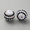 Stripe Pattern Resin Rhinestone Beads RESI-WH0034-20B-2