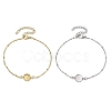 2Pcs 2 Colors 304 Stainless Steel Round Cabochon Setting Bracelets BJEW-JB11092-1