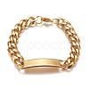 304 Stainless Steel Cuban Link Chain Bracelets BJEW-L661-02G-1
