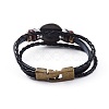 Braided Leather Cord Retro Multi-strand Bracelets BJEW-L616-20L-2