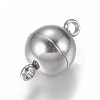Tarnish Resistant 304 Stainless Steel Magnetic Clasps with Loops X-STAS-K006-8mm-04C-3