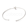 Rack Plating Brass Micro Pave Clear Cubic Zirconia Letter Open Cuff Bangles BJEW-A018-01P-V-3
