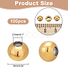 100Pcs Round PVD Vacuum Plating 304 Stainless Steel Beads STAS-DC0010-56B-2
