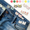 7 Pairs 7 Colors Monster Shape Alloy Adjustable Jean Button Pins AJEW-GO0001-33-4