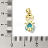 Rack Plating Brass Glass Pendants KK-P272-18-G-4