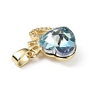 Real 18K Gold Plated Rack Plating Brass Micro Pave Clear Cubic Zirconia Pendants KK-C015-18G-04-2