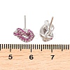 knot Brass Micro Pave Cubic Zirconia Stud Earrings EJEW-C174-01P-02-5