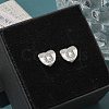 Rack Plating Brass Micro Pave Clear Cubic Zirconia Stud Earrings EJEW-K299-01P-Q-1