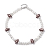Plastic Imitation Pearl with Acrylic Sports Ball Beaded Necklaces for Women NJEW-JN04660-5