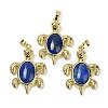 Dyed Natural Lapis Lazuli & Brass Pendants KK-F887-01G-16-1