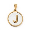 PVD Vacuum Plating 304 Stainless Steel with White Shell Pendants STAS-G268-01J-G-2