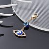 Evil Eye Alloy Enamel with Rhinestone Pendant Decoration HJEW-JM01040-02-2