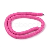 Flat Round Handmade Polymer Clay Beads CLAY-R067-8.0mm-31-3