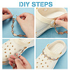 Nbeads 1 Set Alloy Crystal Rhinestone Hamsa Hand with Evil Eye Link Shoe Decoration Chain FIND-NB0004-11-3